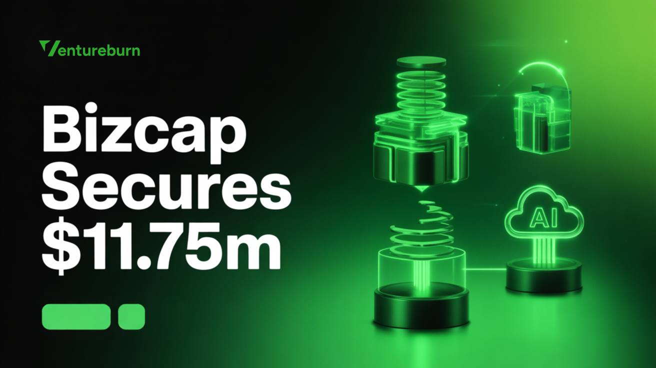 Network nodes and holographic AI/cloud icons, illustrating BizCap’s $11.75M IT acquisition and digital transformation support.